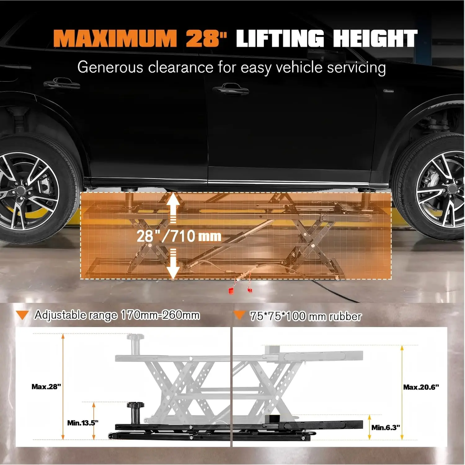 알보트 7000 LBS 휴대용 자동차 리프트, 28인치 - Heavy Equipment Jack 리뷰 및 가격