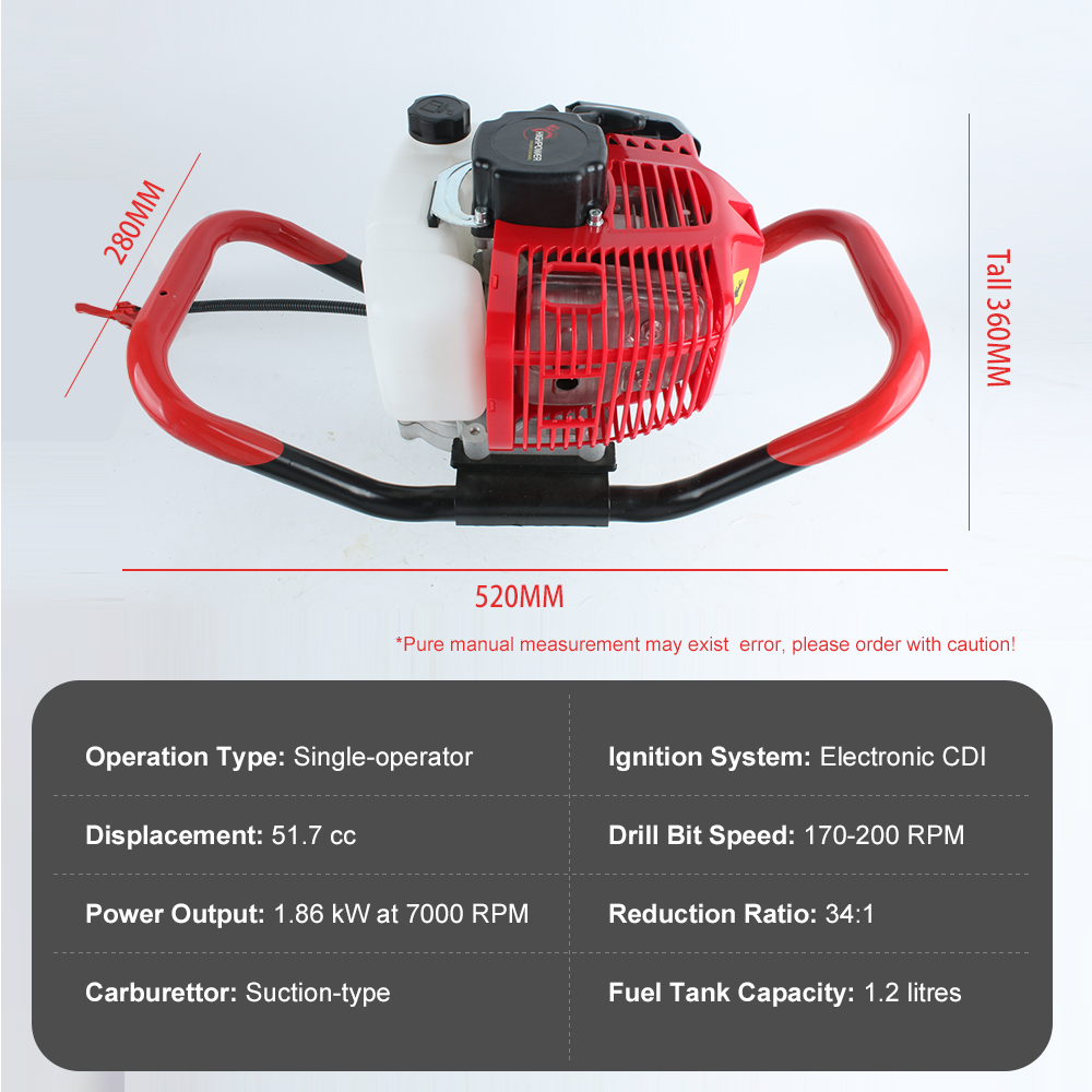 1.86KW 가스 구동식 어스 오거 전문 포스트 홀 디 - Post Hole Digger 리뷰 및 가격