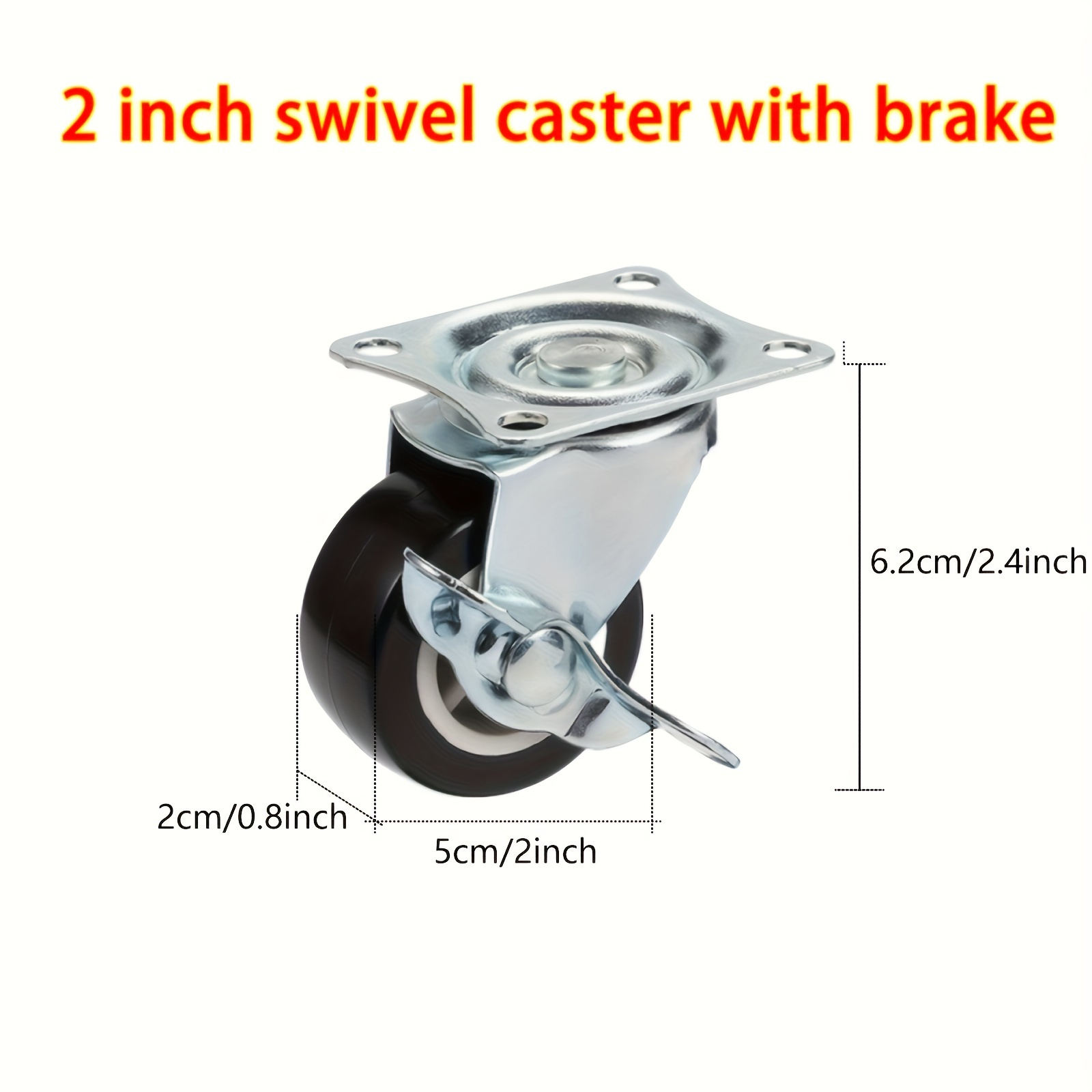 4개 2인치 헤비듀티 회전식 캐스터(브레이크 포함),  - Heavy Equipment Tires 리뷰 및 가격